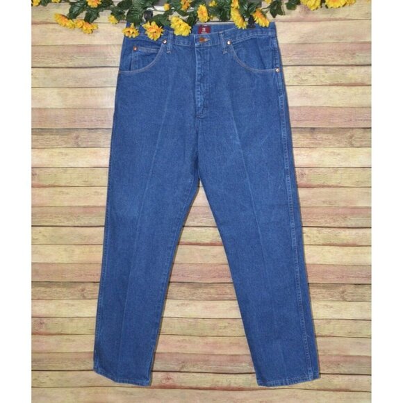 Wrangler 3K Relaxed Men's Blue Jeans Size 35 X 34 Cotton Casual Classic Cowboy - Picture 1 of 9